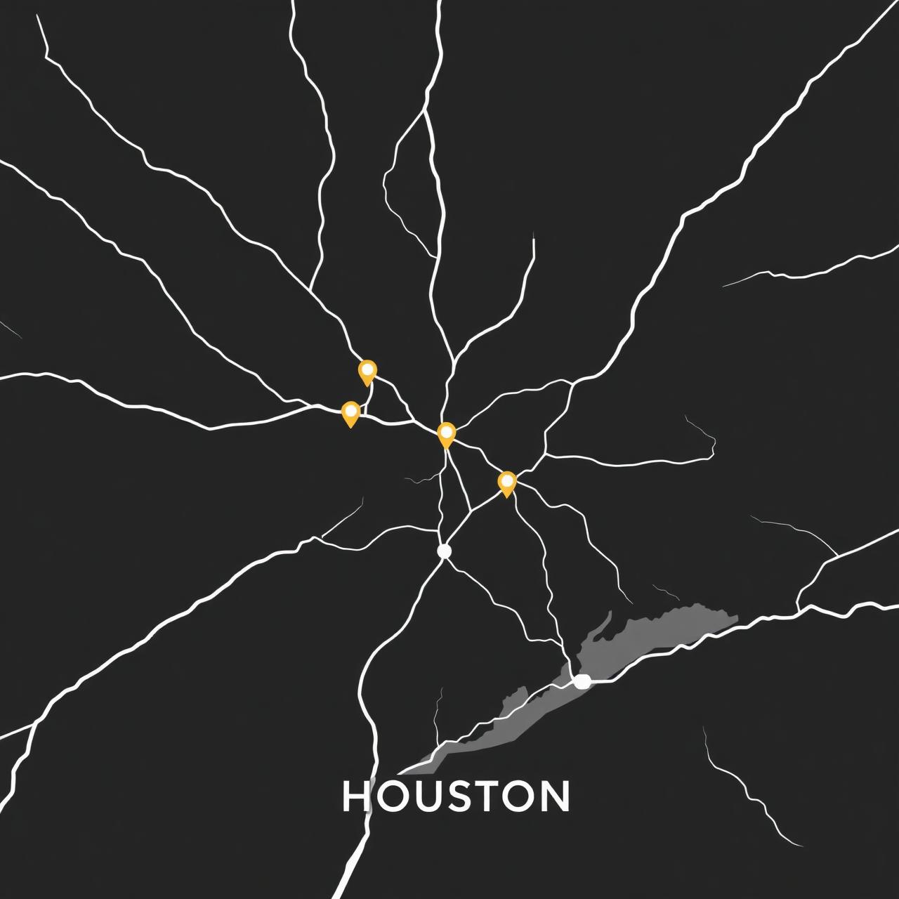 Portfolio map of five Houston car wash locations